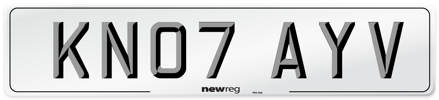 KN07 AYV Number Plate from New Reg